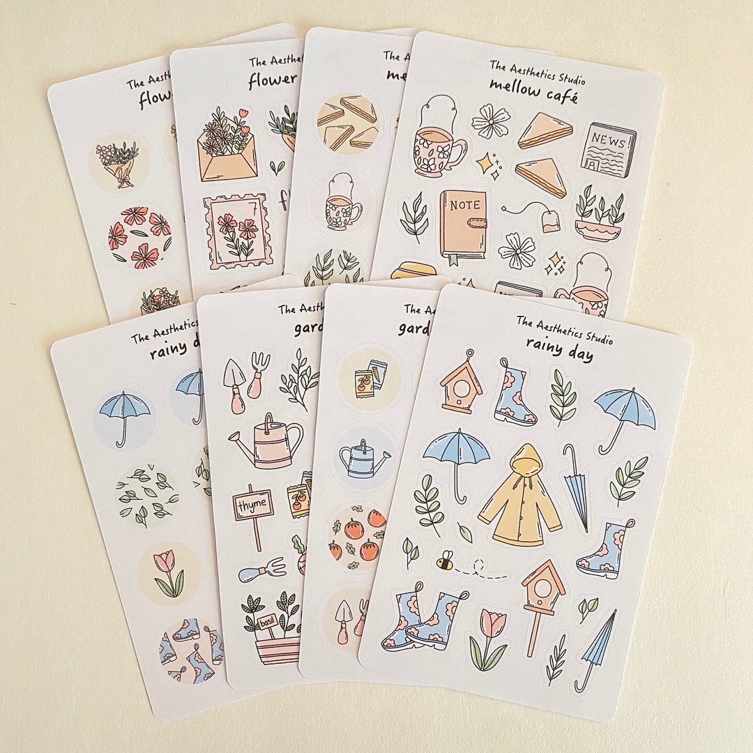 Spring Collage Stickers Spring is Here Sticker Sheet - Bullet Journal Stickers, Planner ...