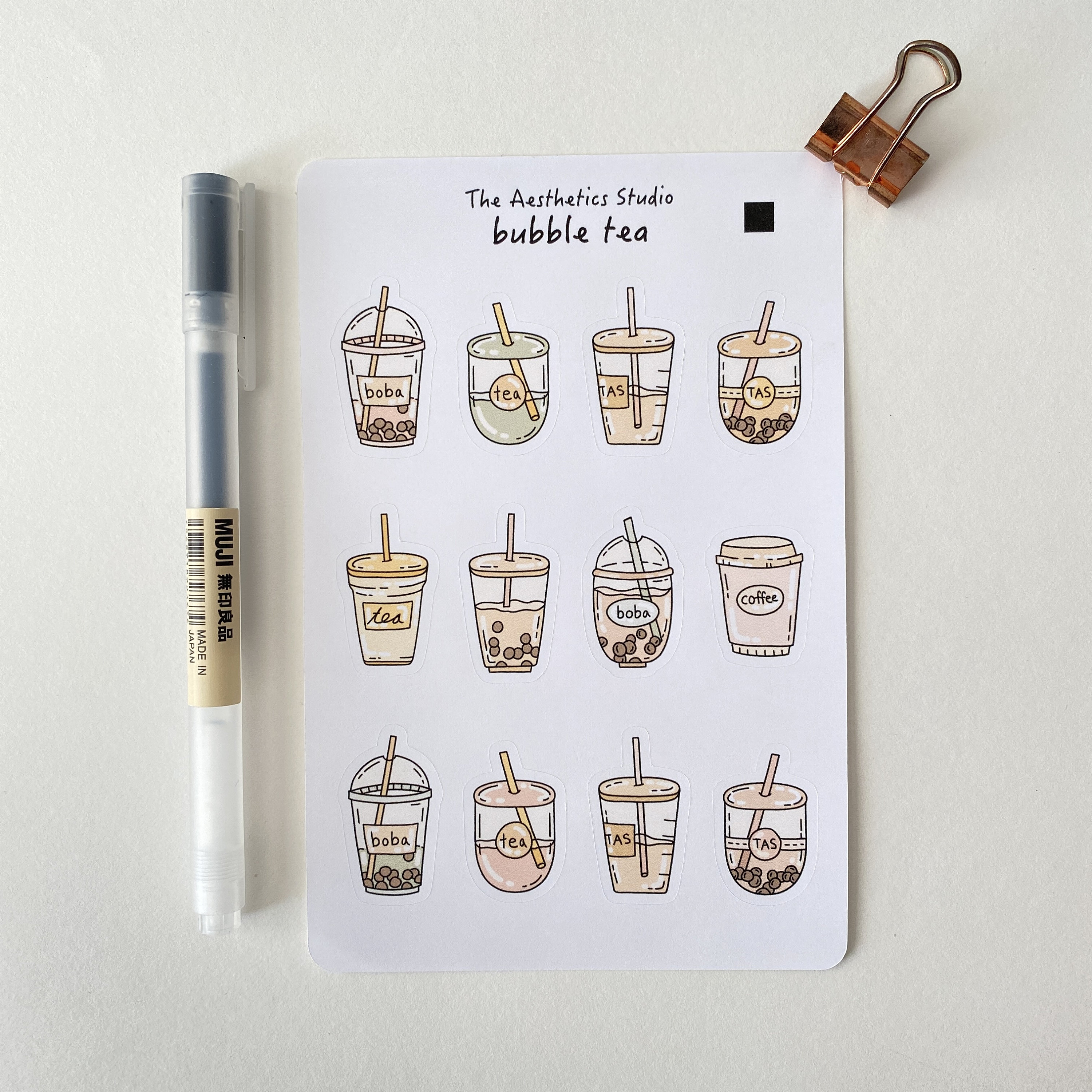 44 Asian Food Stickers, Food & Drink Theme Planner Journal