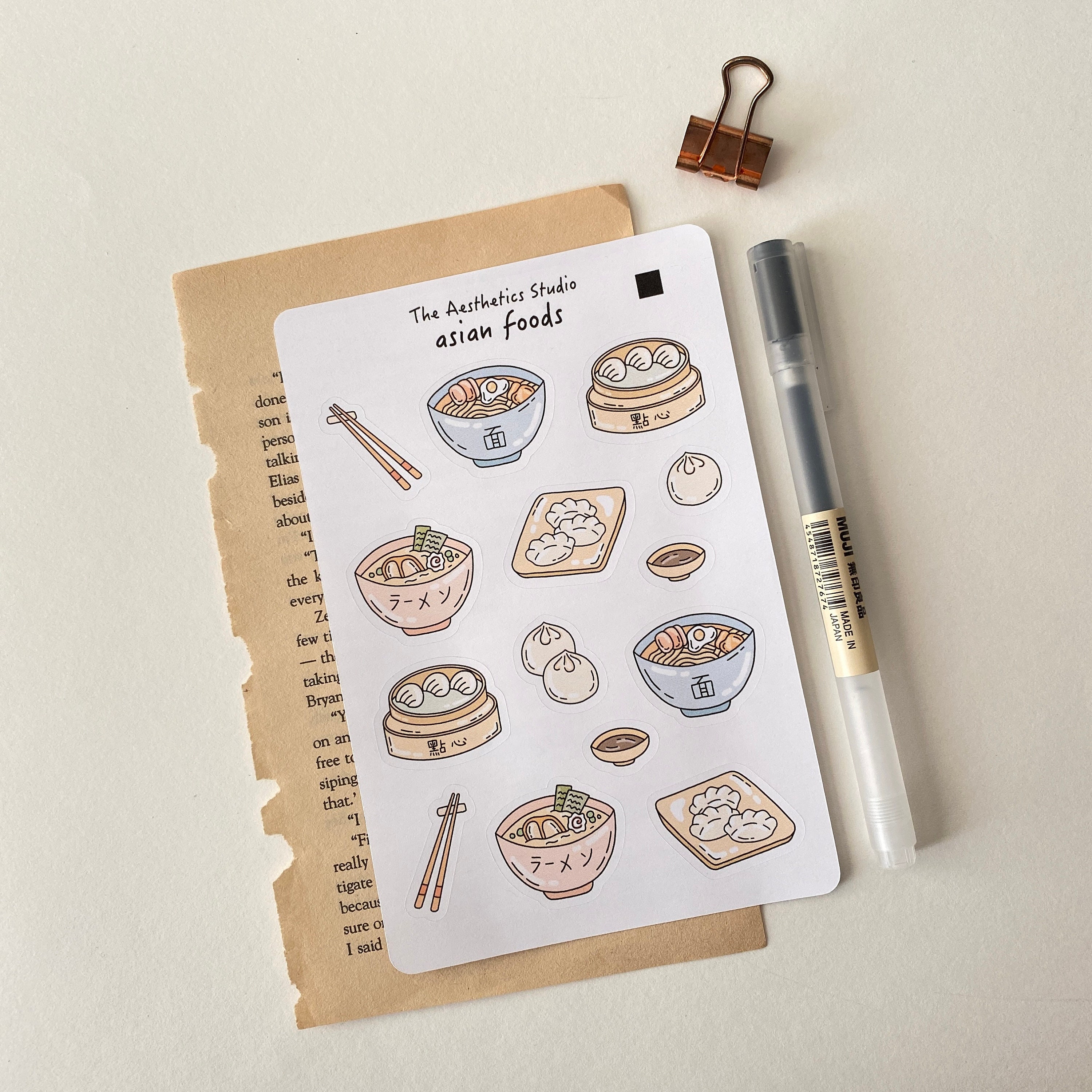 A6 Vegan Japanese Stickers - Planner stickers - Bullet Journal stickers