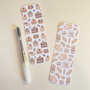 pastry sweets bookmarks - handmade bookmark, cute, dreamy gifts for her,bakery,sweets,bookworm,reader gifts,bread,core,aesthetics,vintage