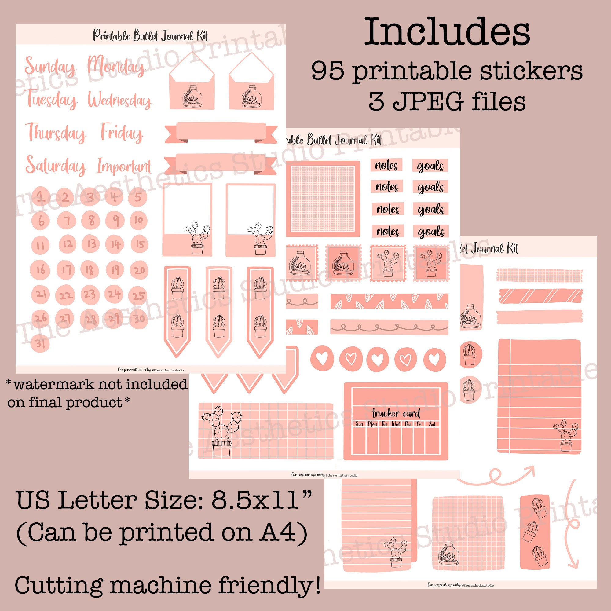 printable bullet journal kit bullet journal printable etsy
