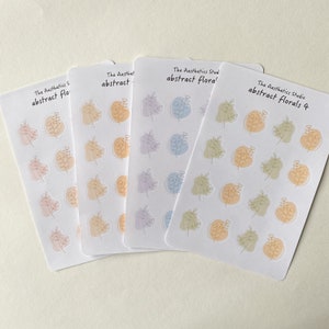 Abstract Florals Sticker Sheet: Planner Stickers (4x6 inch)