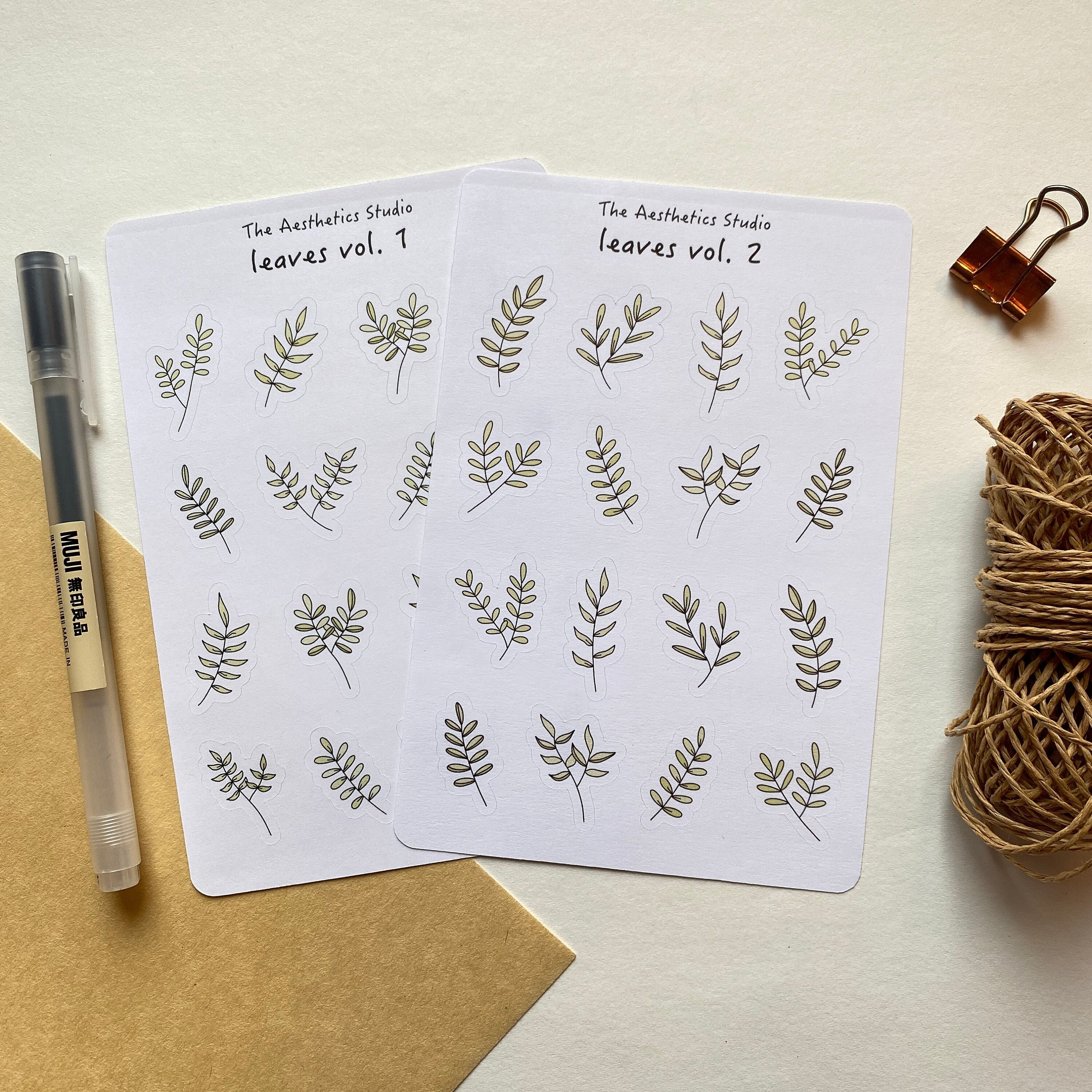Leaves Sticker Sheet Bullet Journal Stickers Planner | Etsy