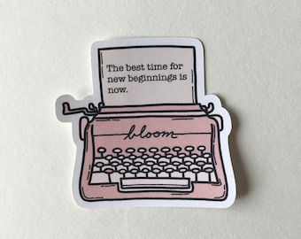 Typewriter Die Cut Sticker: Weatherproof Planner Scrapbook Decal