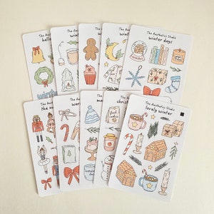 Coleção de adesivos de inverno mágico - adesivos de diário de marcadores, adesivos de planejador, adesivos de scrapbook, hygge, adesivos, adesivos decorativos, bujo, hygge