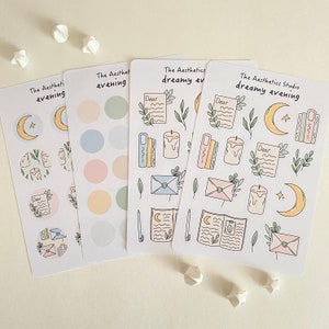 Stickervel dromerige avond - Bullet Journal-stickers, plannerstickers, stickers, vintage sticker, decoratieve stickers, briefpapier, schattig, heks
