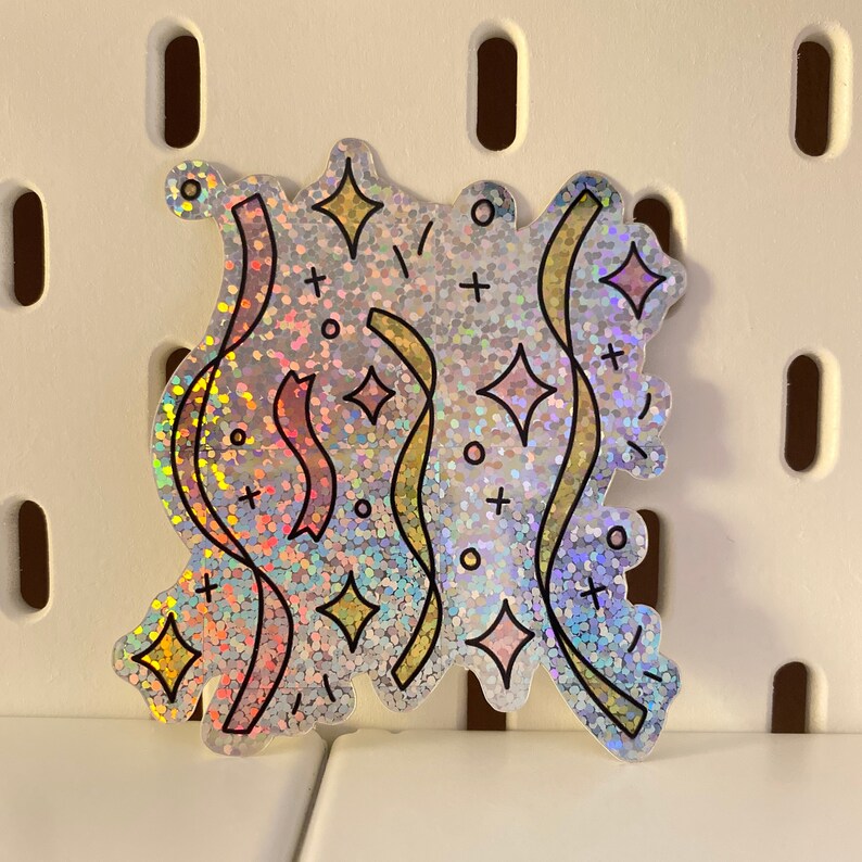 Confetti Die Cut Sticker: Glitter Vinyl Decorative Decal - Etsy