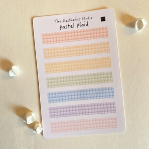 Hoja de pegatinas de cuadros escoceses de yeso - Bullet Journal feliz, pegatinas de planificador, álbum de recortes, lindo, fiesta, celebración, decorativo, Bujo, hygge, cumpleaños