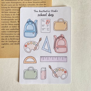 School Day Sticker Sheet: Planner, Scrapbook, Bujo Stickers