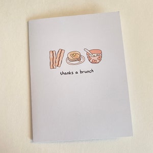 grazie un biglietto di auguri fatto a mano per il brunch - biglietto di auguri carino con giochi di parole, biglietto di ringraziamento divertente, compleanno per la colazione, biglietto di congratulazioni, ecologico, carino