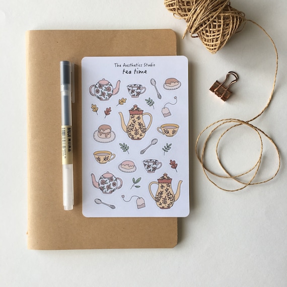 Planner Stickers Scrapbook Stickers Bullet Journal Stickers Tea Time ...