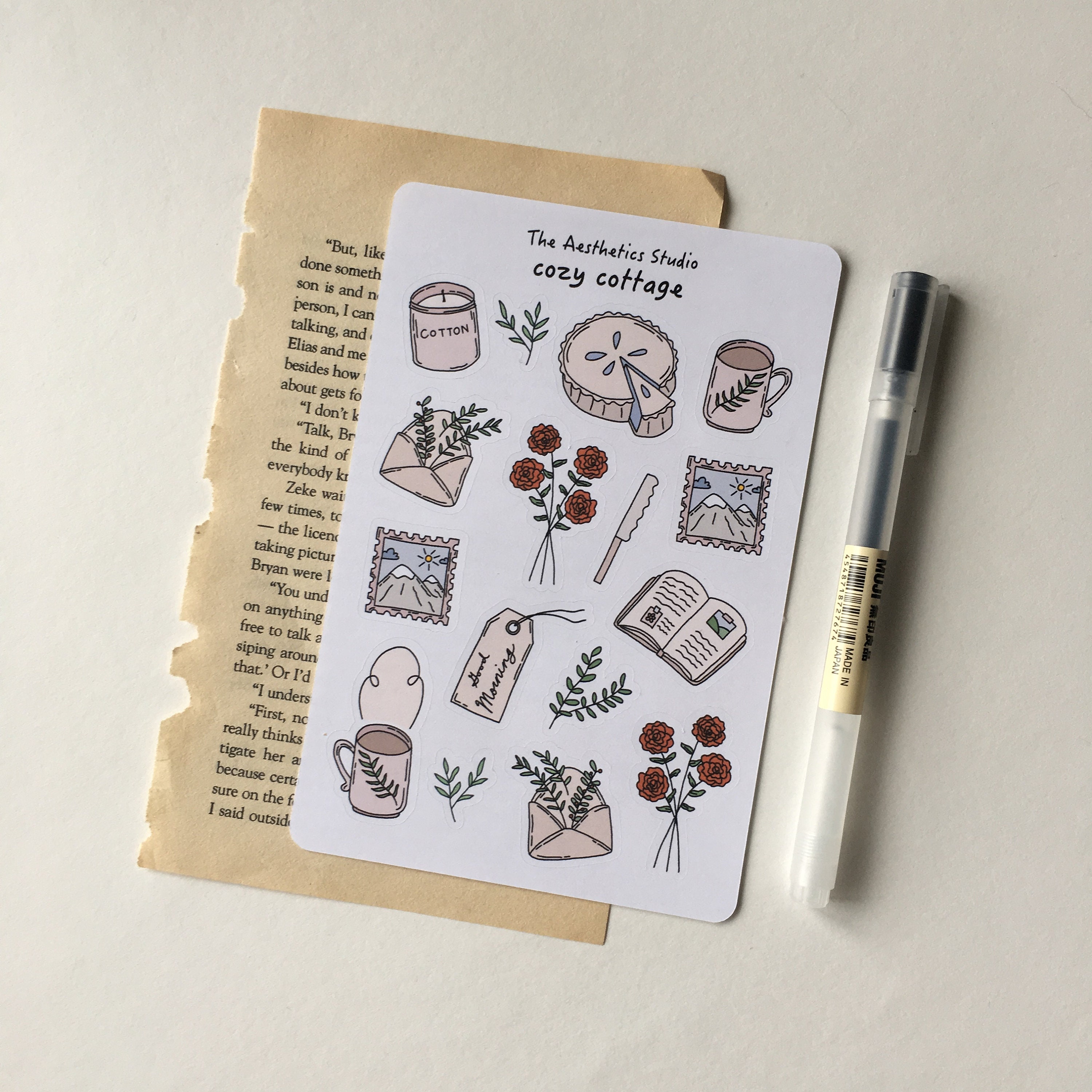 Cottagecore - Stickersheet - Bullet Journal Stickers, Cute Doodle Sticker,  Light Academia, Cottage Core, Cozy Rural Wood Scrapbook