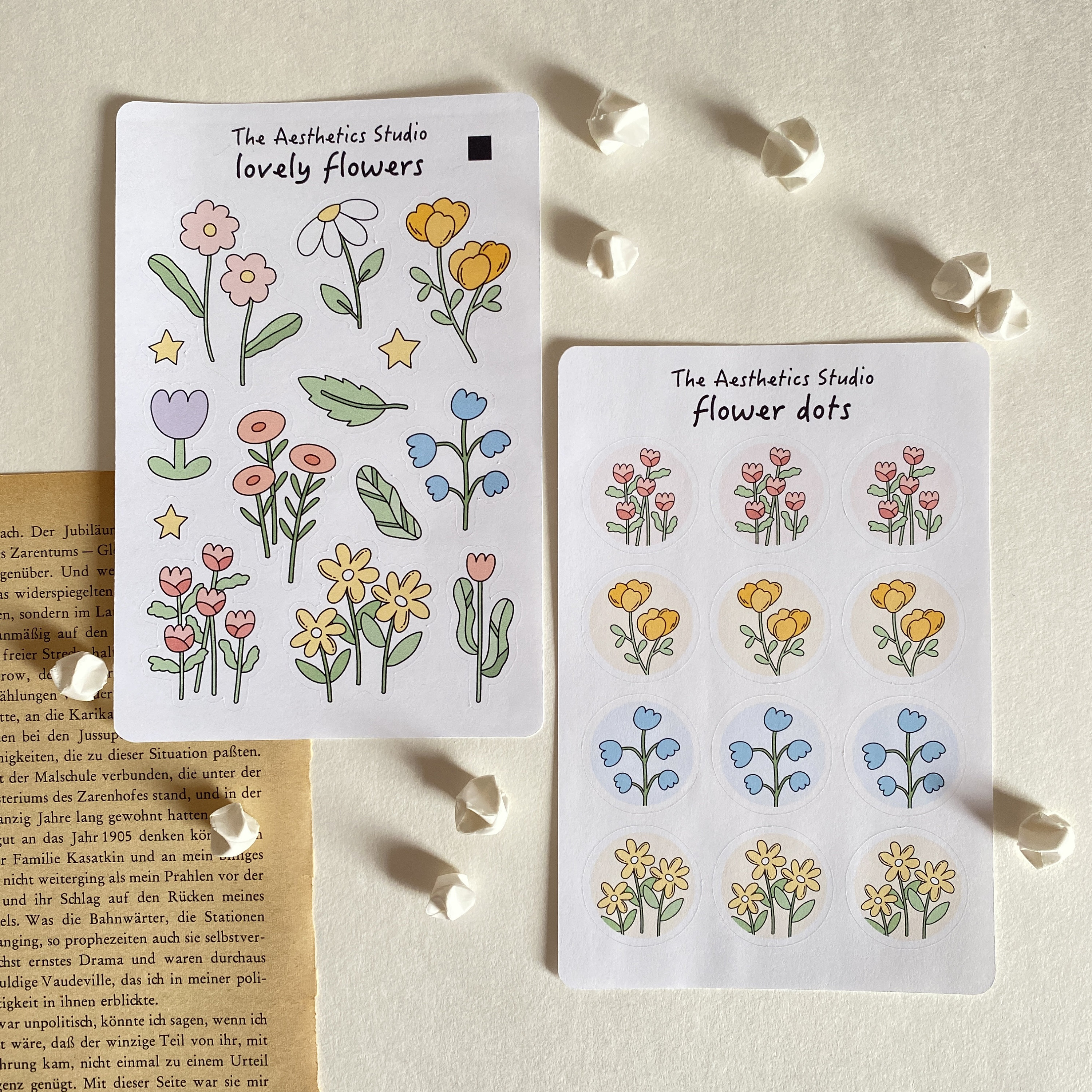 Lovely Flowers Sticker Sheet - Bullet Journal Stickers, Planner ...