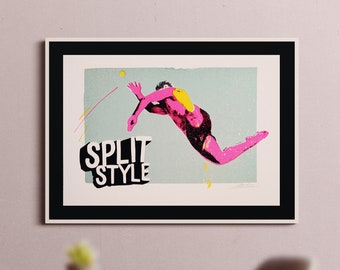 Split Style | Official Picigin Handprinted Screenprint Poster | Original Artwork