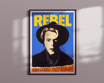 Rebel  Bowie Limited Edition Handprinted A2 Screenprint
