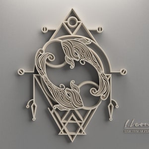 Fische Sternzeichen, Multilayer Fische Wanddekoration, Fische DXF, Fische SVG-Dateien für Cricut, Laser Cut Fisch, Fische SVG