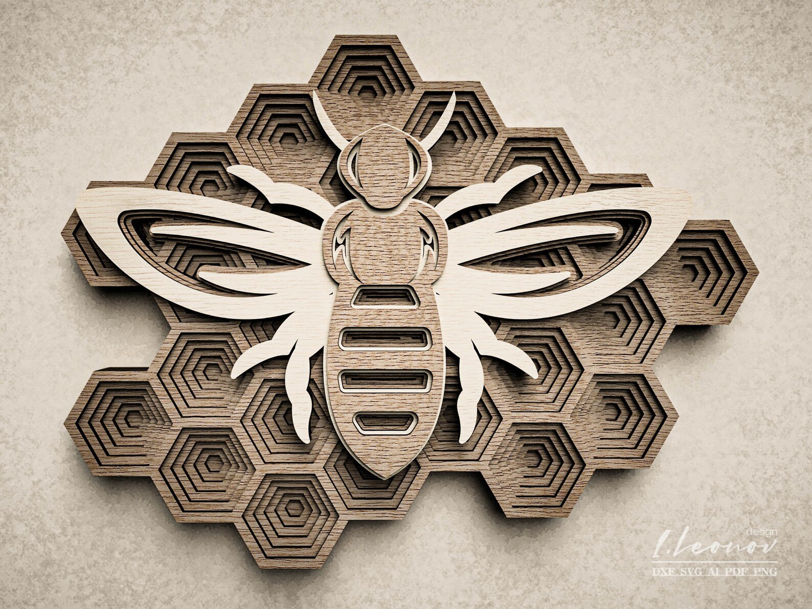 Bee Vector Laser Cut File Multilayer DXF File DXF Etsy