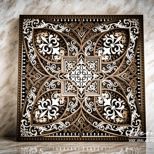 File digitale, File DXF Mandala, File DXF per taglio laser, File DXF a strati, File taglio laser multistrato, File taglio carta mandala M166