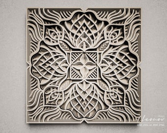Scan cut SVG file, Cricut SVG, Laser cut file, Paper cut tepmplate, Multilayer wall art, Cnc cutting file, M190
