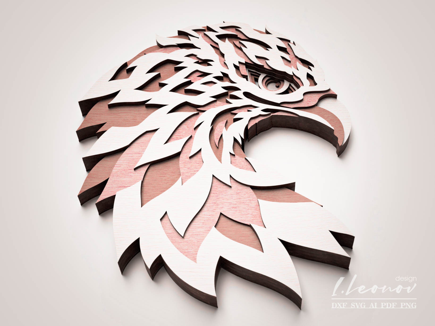 Laser Cut Wall Art, Eagle Vector File, Multilayer Dxf File for Laser ...