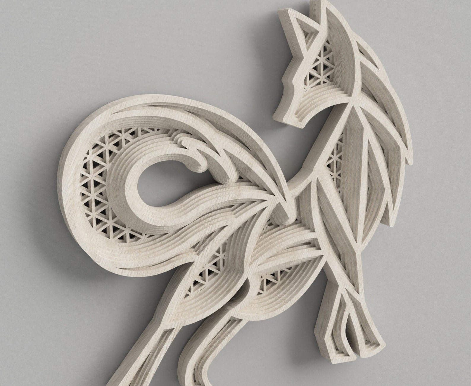 Multilayer Fox Vector File, Laser Cut File, SVG Ai EPS Dxf Laser Cut ...