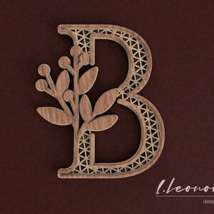 Corte a laser DXF Letra B DXF Alfabeto Letra B,, Letra de corte a laser, Alfabeto SVG para cricut, mandala cricut, Arte de parede Letra multicamadas