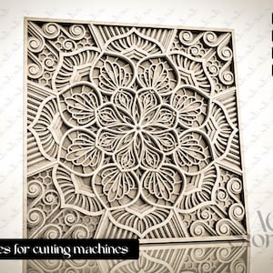 File mandala dxf taglio laser multistrato, file Dxf per taglio laser, taglio carta SVG, decorazione a parete a 6 strati, file M210 SVG Mandala taglio laser