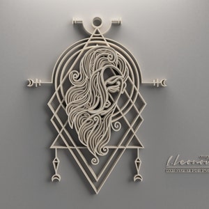 Jungfrau Sternzeichen, Mehrschicht-Wand-Dekoration, Virgo DXF Laser geschnitten Datei, Jungfrau SVG, Dateien für Cricut, Geschichte Jungfrau geometrische Muster