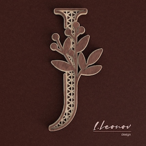 Corte láser DXF Carta J DXF Carta del alfabeto J, Carta de corte láser, Alfabeto SVG para Cricut, cricut, Carta multicapa de arte de pared, Papercut