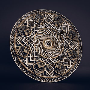 LED Mandala Laser Cut File, Multilayer Wooden Wall Art, Sacred Geometry Design, CNC Router Template, Backlit Decor image 14