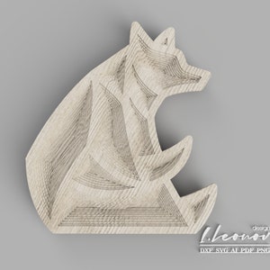 Multilayer laser cut file Bear, Digital lasercut file of a Very excited Bear, laser cut Bear wall art, laser cut template vector file,