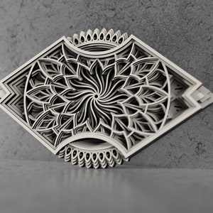 File dxf taglio laser multistrato , file Dxf per taglio laser, Taglio carta SVG , decorazione a parete a 8 livelli, file vettoriale, file SVG Laser tagliato mandala M159