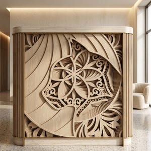 Nautilus Shell Wall Art File, 11 Layer Laser Cut Design, Multilayer Nautilus Svg Dxf, Ocean Inspired Panel, Cnc Router Template image 4
