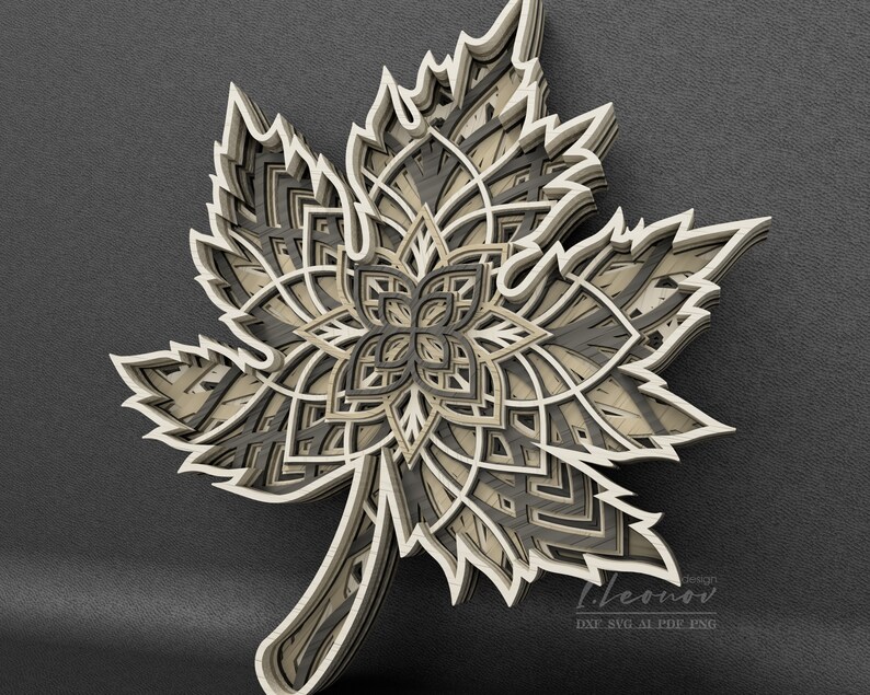 Laser Cut File Multilayer Maple Leaf Maple Leaf of 9 Layers Etsy