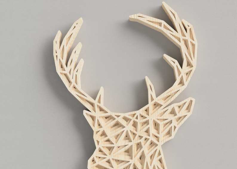 Download Multilayer deer head Laser cut file SVG Ai EPS Dxf laser ...