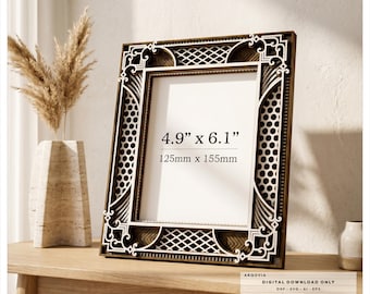 Layered Photo Frame SVG, Laser Cut Picture Frame DXF, Art Deco Frame Template, CNC Router Frame Design, Multilayer Wall Decor