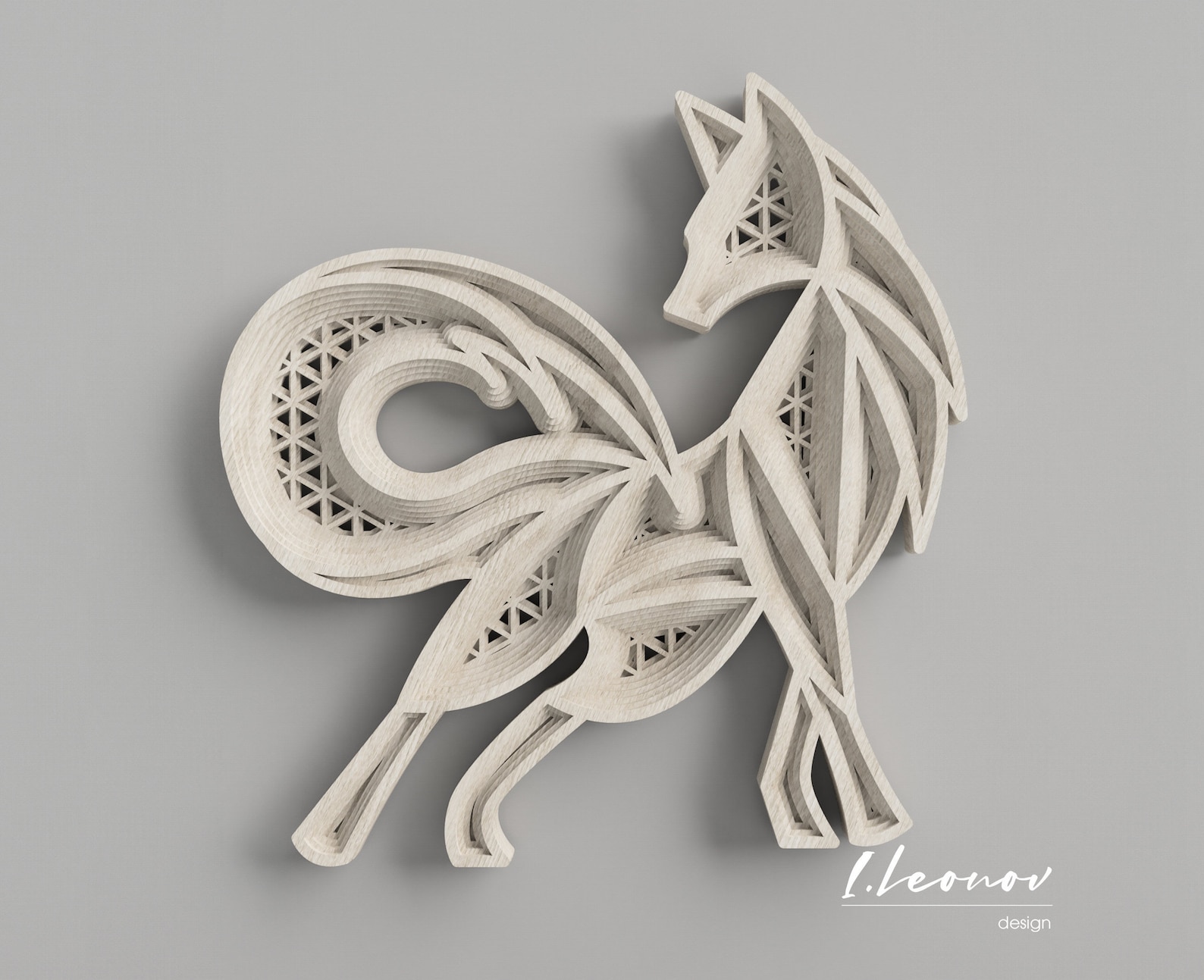 Multilayer Fox Vector File, Laser Cut File, SVG Ai EPS Dxf Laser Cut ...