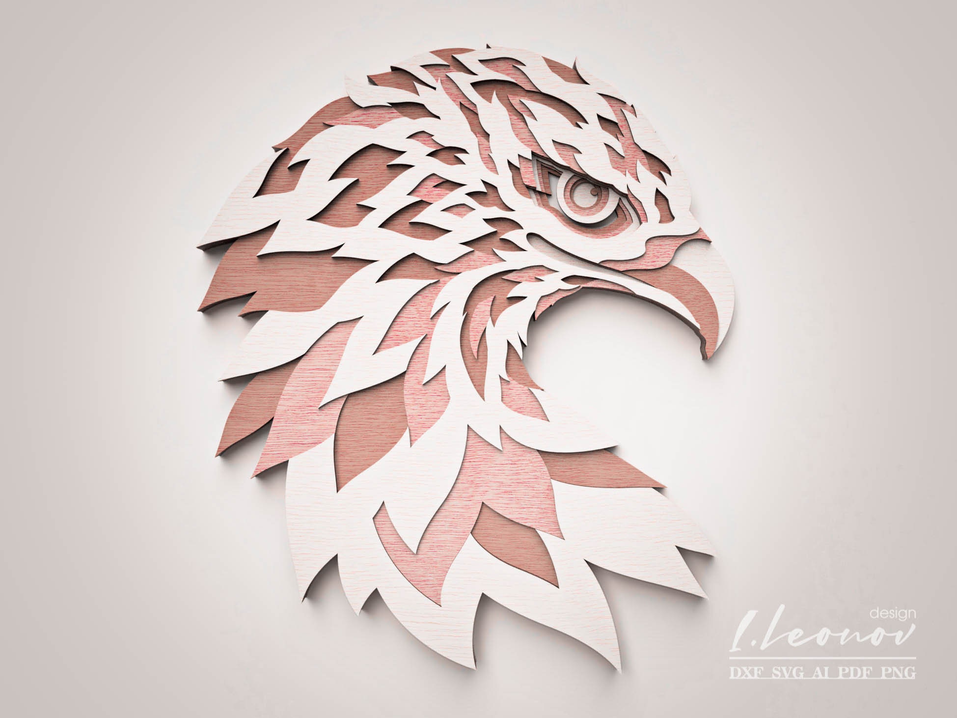 Laser Cut Wall Art, Eagle Vector File, Multilayer Dxf File for Laser ...