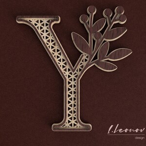 Laser cut DXF Letter Y, DXF Alphabet Letter Y, Laser Cut Letter, Alphabet SVG for Cricut, cricut, Wall art Multilayer Letter, Papercut