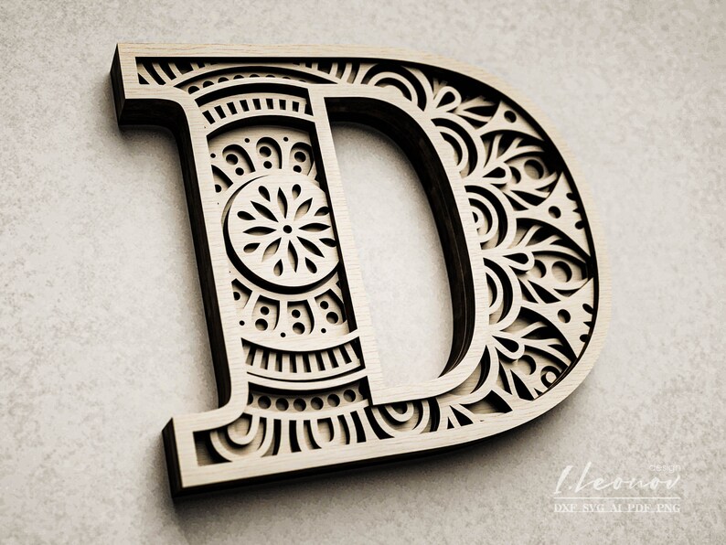 Laser Cut DXF Letter D DXF Alphabet Letter D Laser Cut Etsy Australia