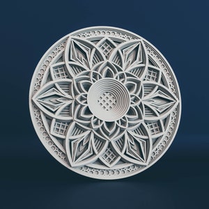 Multistrato laser tagliato mandala dxf file, file Dxf per taglio laser, decorazione murale a 10 strati, file vettoriale, file SVG taglio laser mandala M296 Cricut SVG