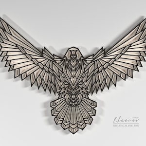 Laser cut wall art, Eagle vector file,  Multilayer dxf file for laser cutting, Paper cut pdf pattern, Laser cut animal pattern, cricut file.