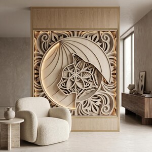 Nautilus Shell Wall Art File, 11 Layer Laser Cut Design, Multilayer Nautilus Svg Dxf, Ocean Inspired Panel, Cnc Router Template image 5