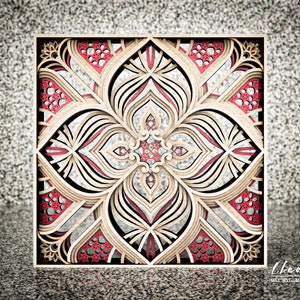 Digital file, Mandala DXF file,  DXF File for Laser cut, layered dxf file , Multilayer laser cut file, Paper cut file mandala M176