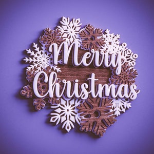 4 layer Christmas ornament vector file,  Multilayer dxf file for laser cutting, Cricut SVG, Laser cut DXF.