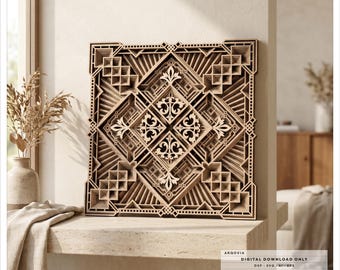 Mandala DXF | Layered Mandala SVG | Laser Cut File | CNC Router Design | Multilayer Wall Decor