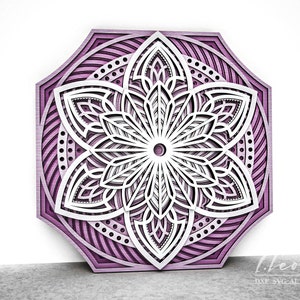 File digitale, File DXF Mandala, File DXF per taglio laser, Cricut SVG, File di taglio carta mandala M200