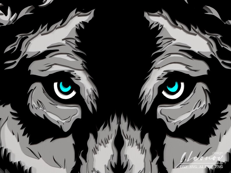 Download Multilayer Laser cut file Wolf eyes dxf file laser cut ...