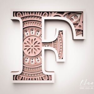 Laser geschnitten DXF Brief F DXF Alphabet Buchstabe F, Laser geschnitten Buchstaben, Alphabet SVG für Cricut, Cricut, Wandkunst Multilayer Brief, Papercut