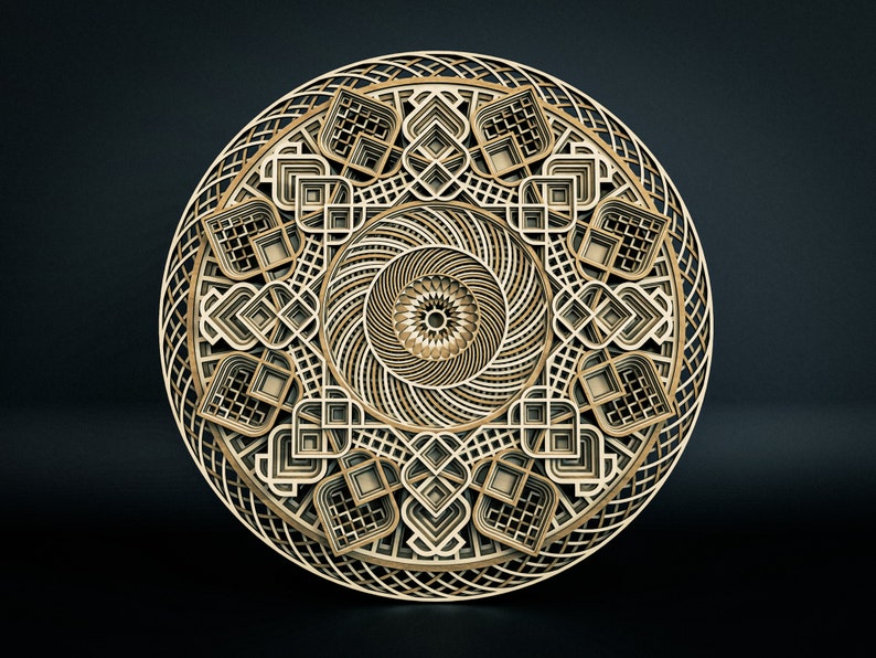 LED Mandala Laser Cut File, Multilayer Wooden Wall Art, Sacred Geometry Design, CNC Router Template, Backlit Decor image 17